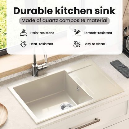 Sink Beige 780 x 500 mm 80% Quartz and 20% Resin