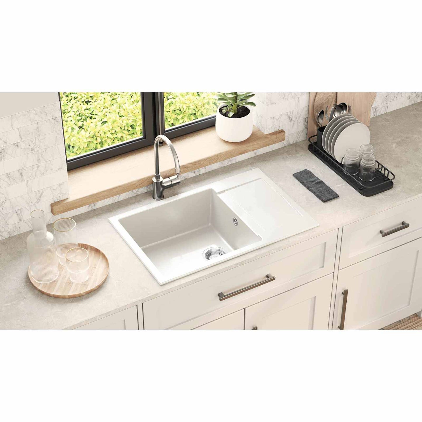 Sink White 780 x 500 mm 80% Quartz and 20% Resin