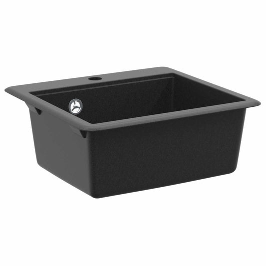 Sink 80% Quartz and 20% Resin 470 x 440 mm Black
