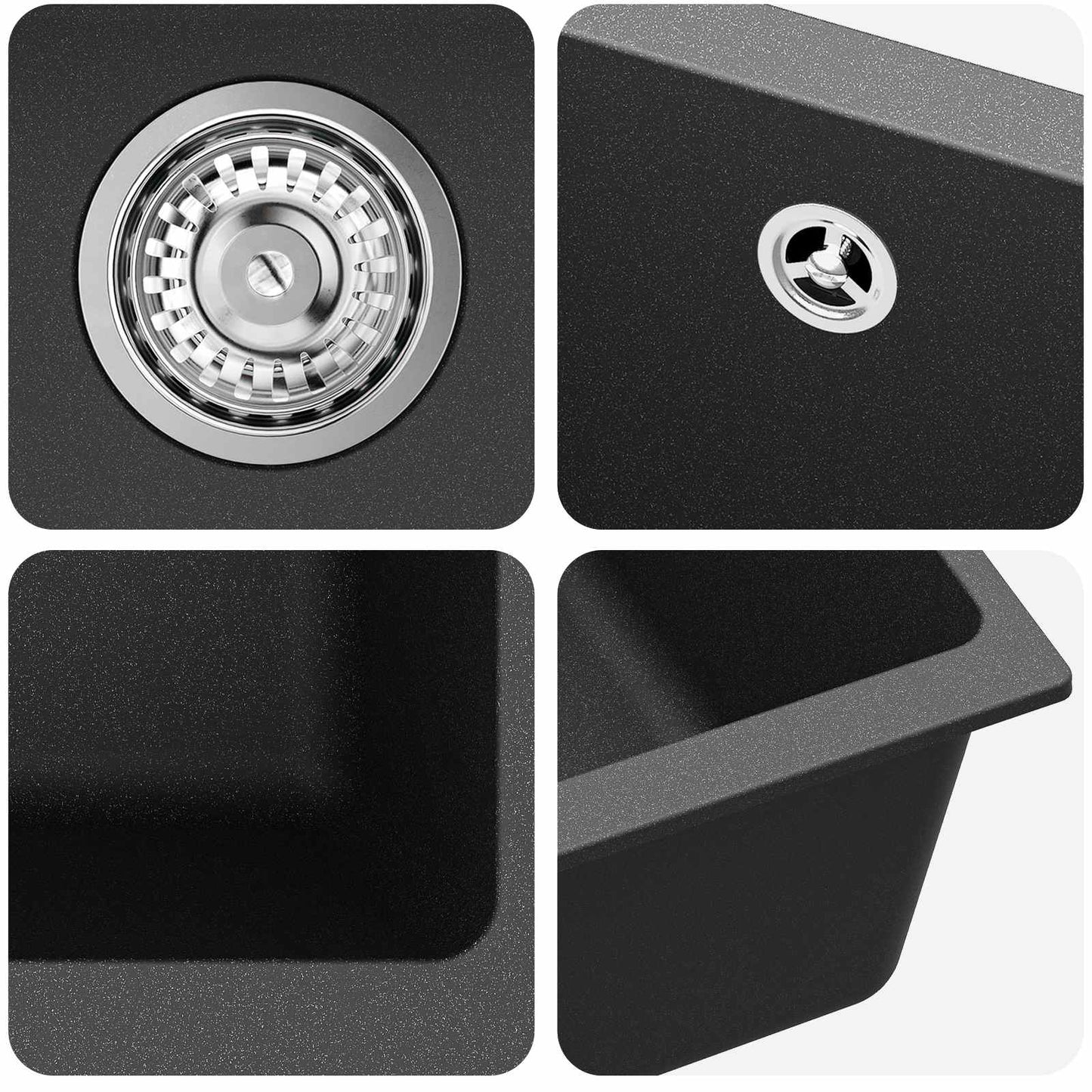 Sink Black 370 x 460 mm 80% Quartz and 20% Resin
