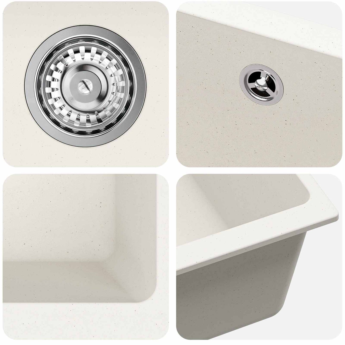 Sink White 370 x 460 mm 80% Quartz and 20% Resin