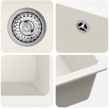Sink White 530 x 460 mm 80% Quartz and 20% Resin