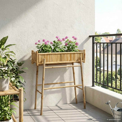 Garden Planter with Holder Natural 39.37 x 14.96 x 44.88 in