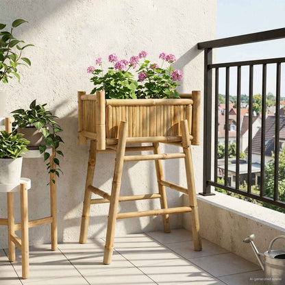 Garden Planter with Holder Natural 19.69 x 14.96 x 29.13 in