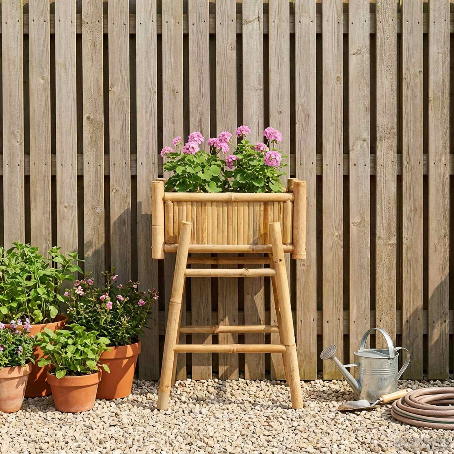 Garden Planter with Holder Natural 19.69 x 14.96 x 29.13 in