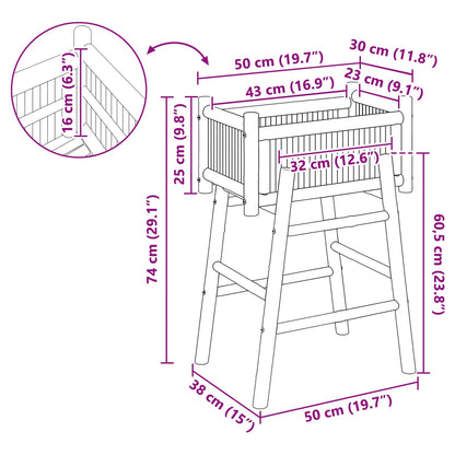 Garden Planter with Holder Natural 19.69 x 14.96 x 29.13 in