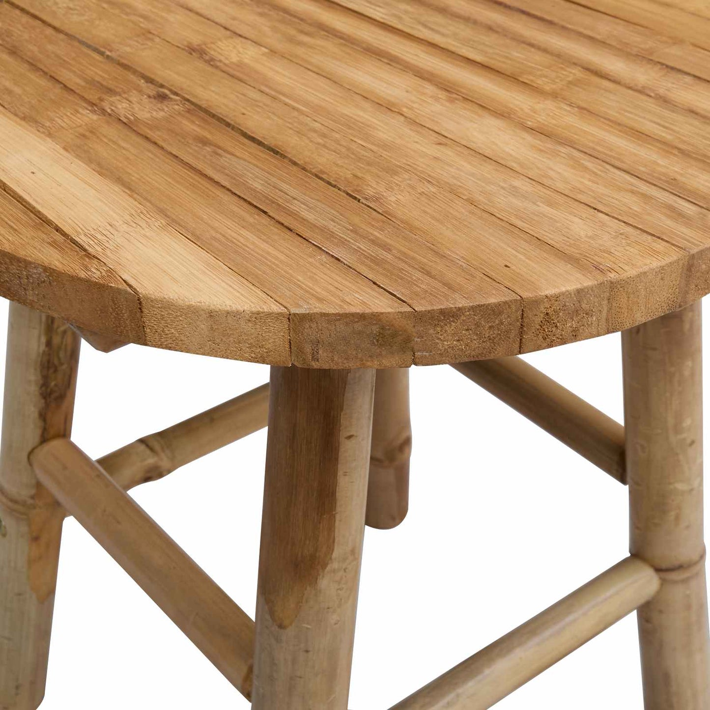 Garden Stool Light Brown Ø 14.96 x 16.54 in Bamboo