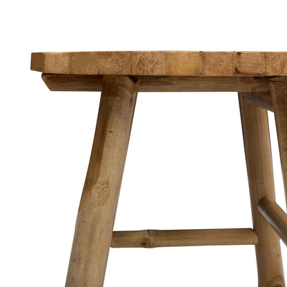 Garden Stool Light Brown Ø 14.96 x 16.54 in Bamboo