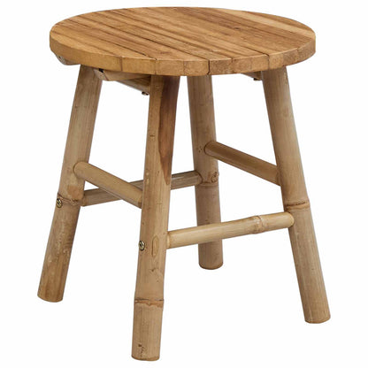 Garden Stool Light Brown Ø 14.96 x 16.54 in Bamboo