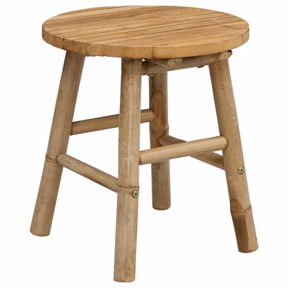 Garden Stool Light Brown Ø 14.96 x 16.54 in Bamboo
