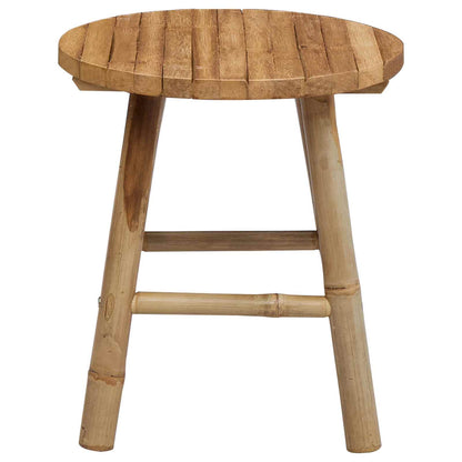 Garden Stool Light Brown Ø 14.96 x 16.54 in Bamboo