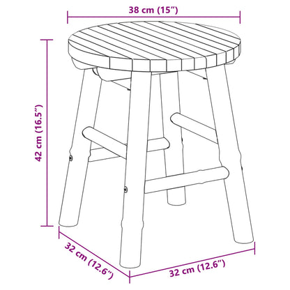 Garden Stool Light Brown Ø 14.96 x 16.54 in Bamboo