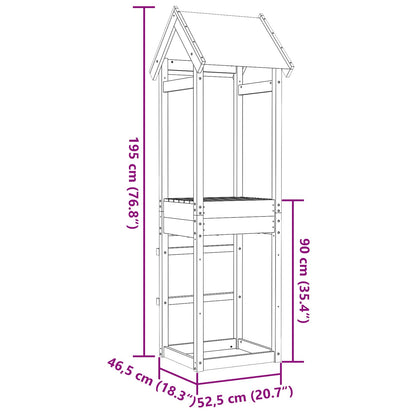 Play Tower Brown 52.5 x 46.5 x 195 cm Solid Pine Wood