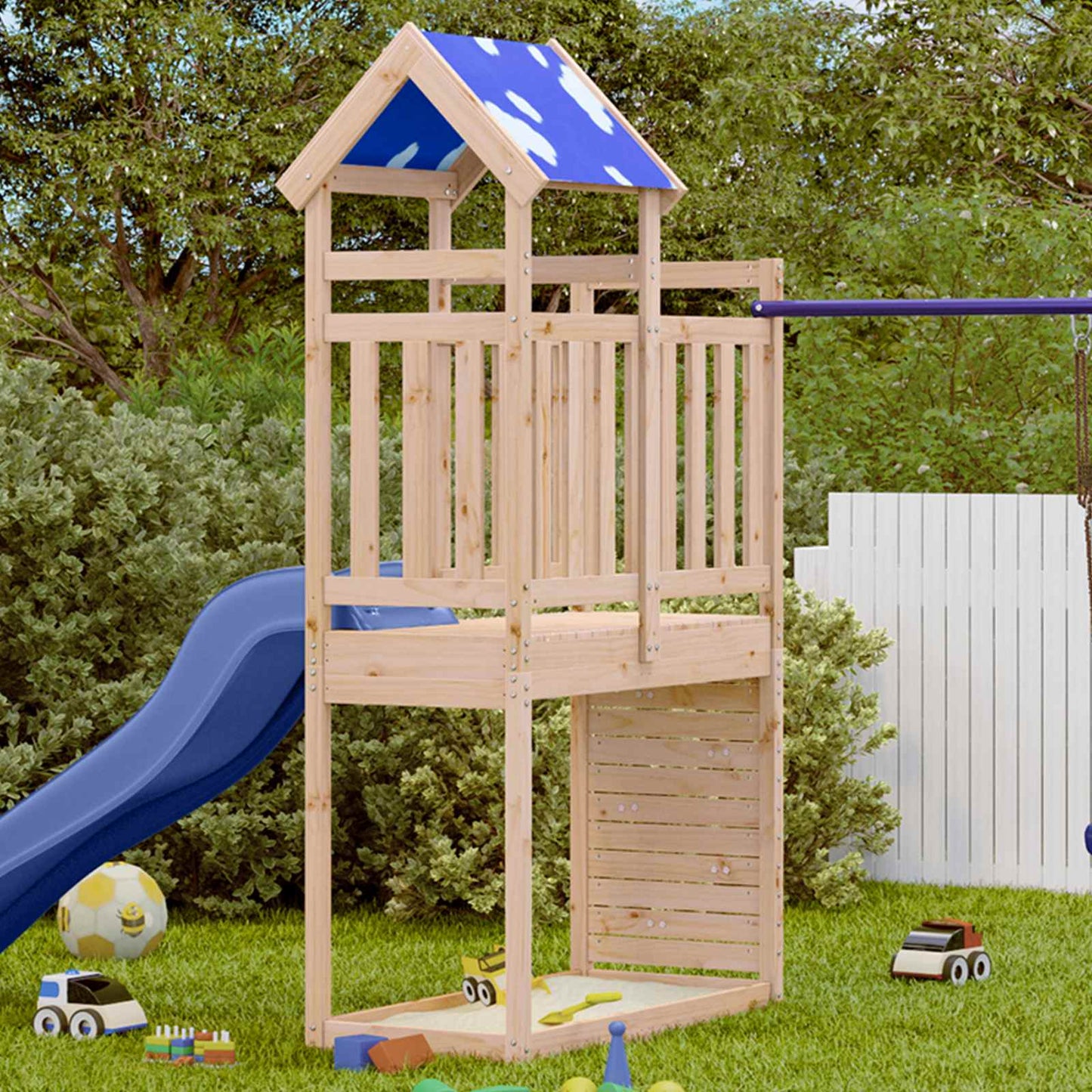 Play Tower Brown 110.5 x 52.5 x 215 cm Solid Pine Wood
