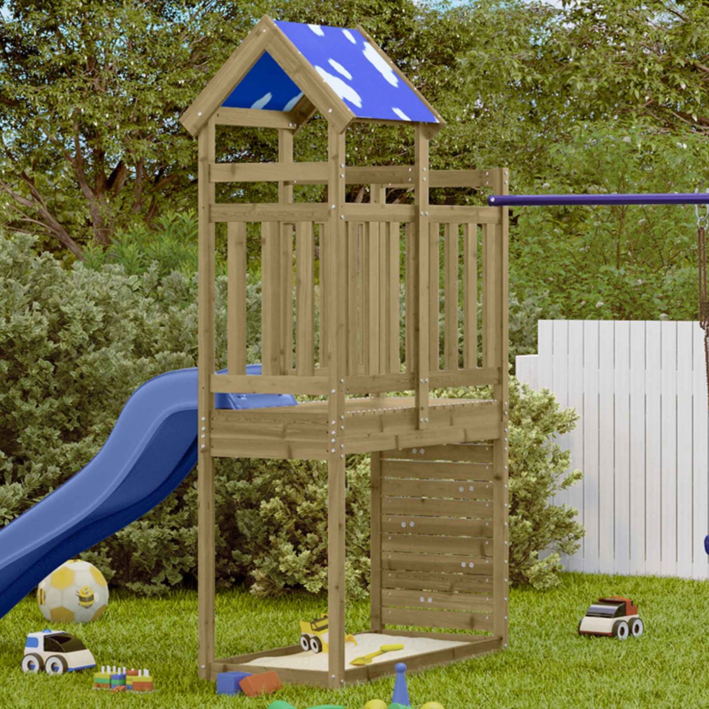 Play Tower Brown 110.5 x 52.5 x 215 cm Solid Impregnated Wood