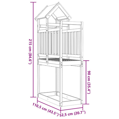 Play Tower Brown 52.5 x 110.5 x 215 cm Solid Impregnated Wood