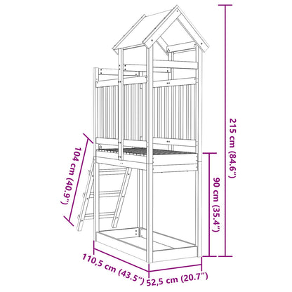 Play Tower Brown 52.5 x 110.5 x 215 cm Solid Pine Wood