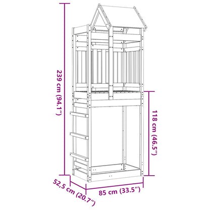 Play Tower Brown 85 x 52.5 x 239 cm Solid Impregnated Wood