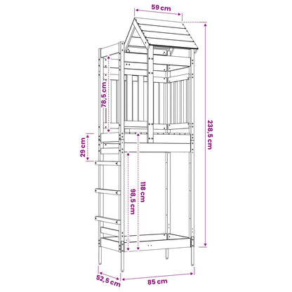 Play Tower Brown 52.5 x 85 x 238 cm Solid Pine Wood
