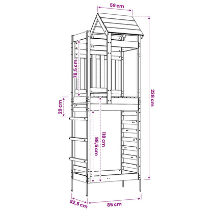 Play Tower Brown 52.5 x 85 x 238 cm Solid Pine Wood