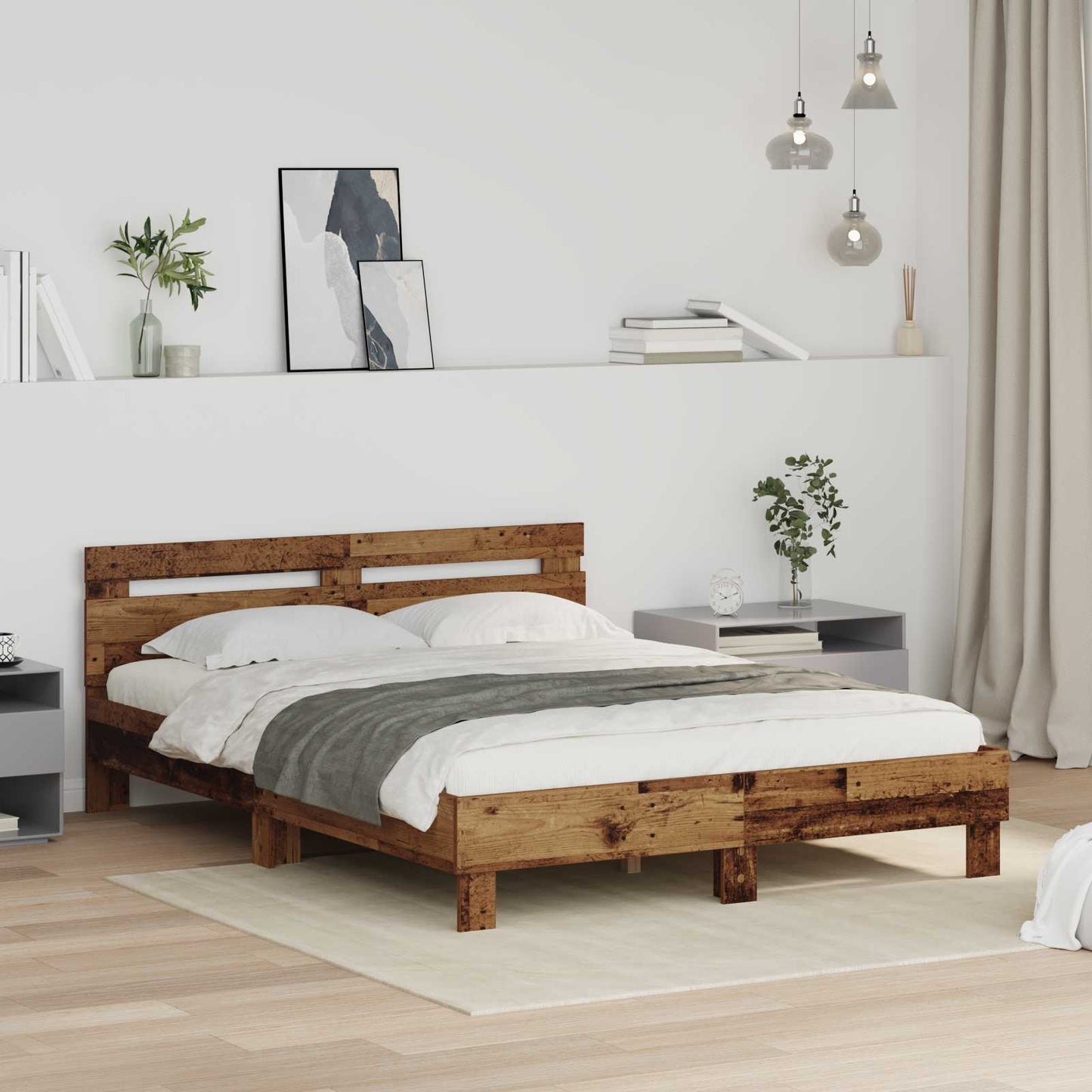 Bed Frame Old Wood 160 x 200 cm Engineered Wood