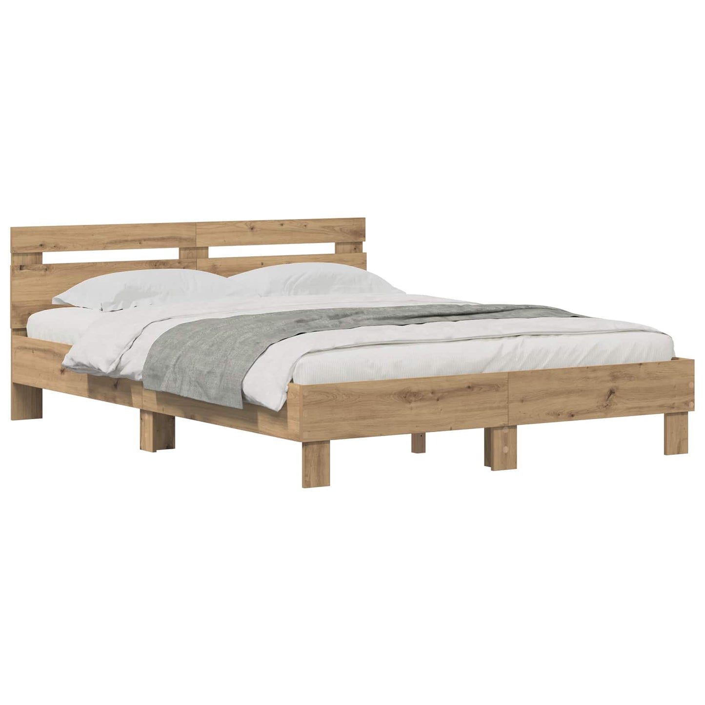 Bed Frame Artisan Oak 160 x 200 cm Engineered Wood