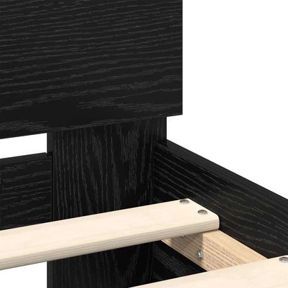 Bed Frame Black Oak 140 x 200 cm Engineered Wood