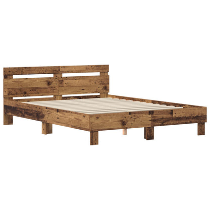 Bed Frame with Headboard Old Wood 120 x 200 cm Engineered Wood