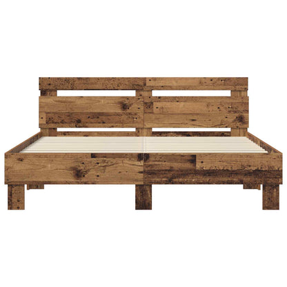 Bed Frame with Headboard Old Wood 120 x 200 cm Engineered Wood