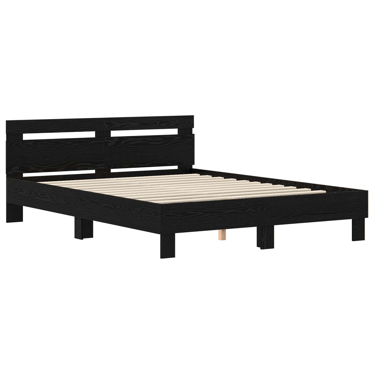 Bed Frame Black Oak 120 x 200 cm Engineered Wood