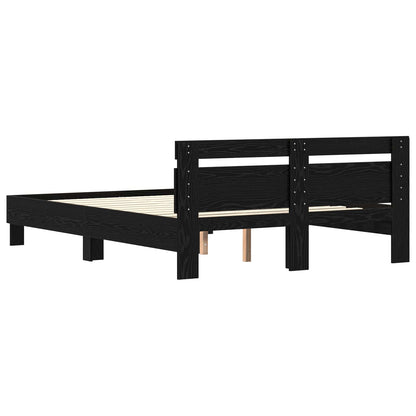 Bed Frame Black Oak 120 x 200 cm Engineered Wood