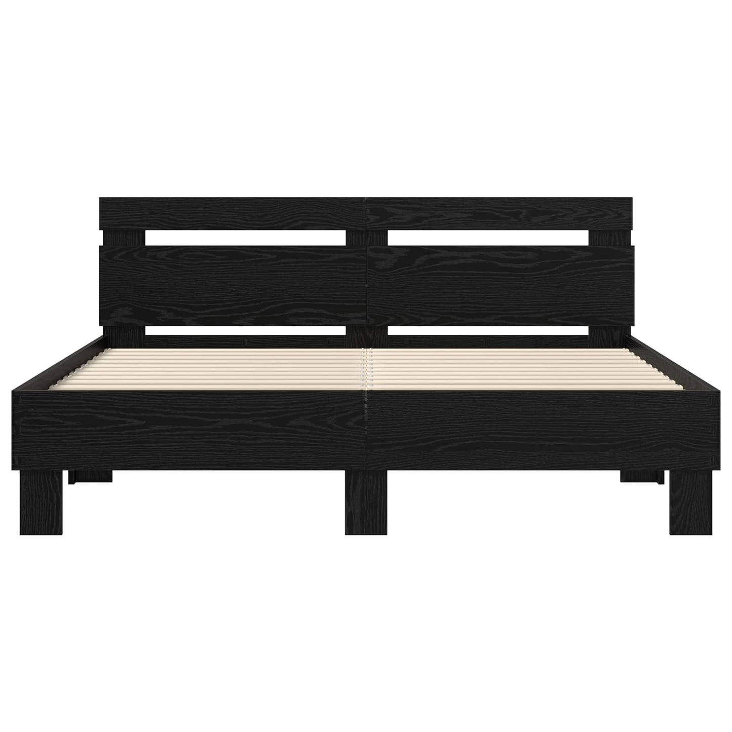 Bed Frame Black Oak 120 x 200 cm Engineered Wood