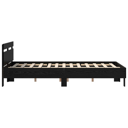 Bed Frame Black Oak 120 x 200 cm Engineered Wood