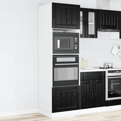 Oven Cabinet PORTO Black Oak 60 x 57 x 207 cm Engineered Wood