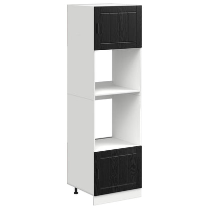 Oven Cabinet PORTO Black Oak 60 x 57 x 207 cm Engineered Wood