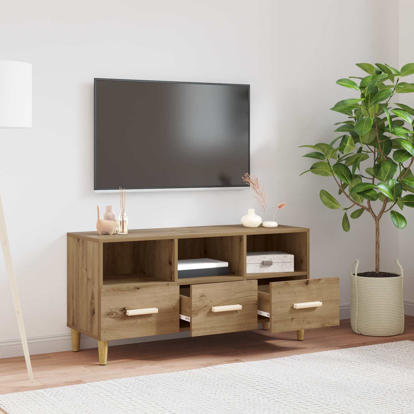 TV Cabinet 102 x 36 x 50 cm Artisian Oak Engineered Wood