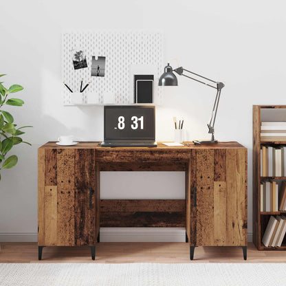 Desk with Storage Old Wood 140 x 50 x 75 cm Engineered Wood