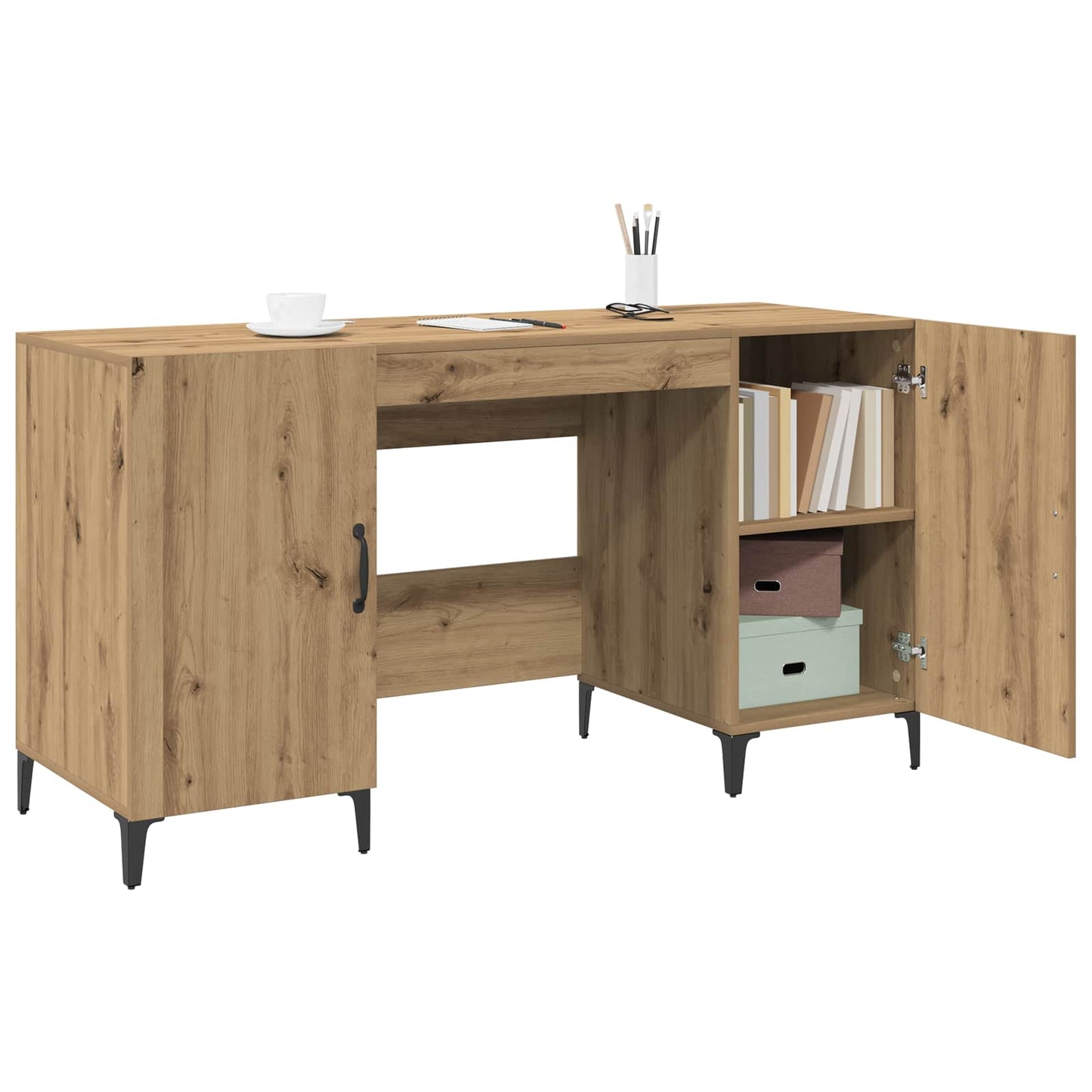 Desk Artisian Oak Engineered Wood 140 x 50 x 75 cm