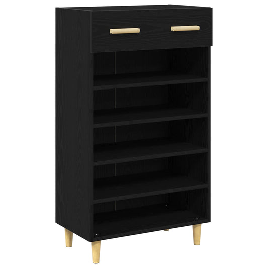 Shoe Cabinet 60 x 35 x 105 cm Engineered Wood Black Oak