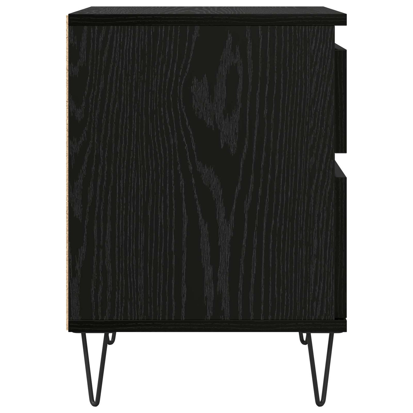 Bed Cabinet Black Oak 40 x 35 x 50 cm Engineered Wood