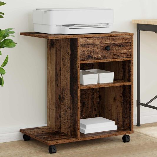 Printer Stand Old Wood 60 x 40 x 68.5 cm Engineered Wood