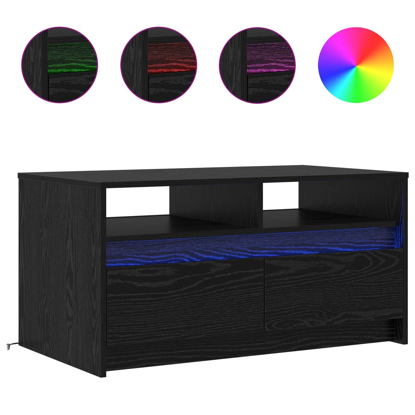 Coffee Table Black Oak 90 x 50 x 45 cm Engineered Wood