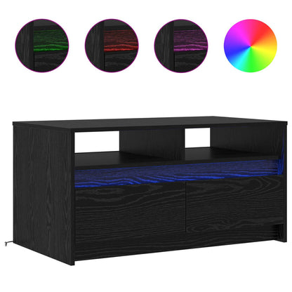 Coffee Table Black Oak 90 x 50 x 45 cm Engineered Wood