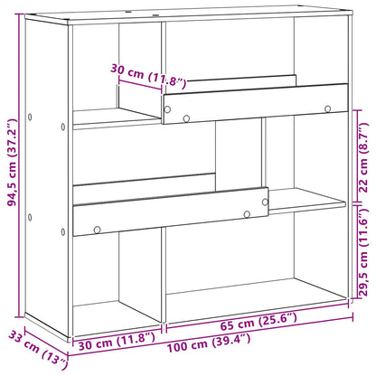 Book Shelf Black Oak 100 x 33 x 94.5 cm Engineered Wood