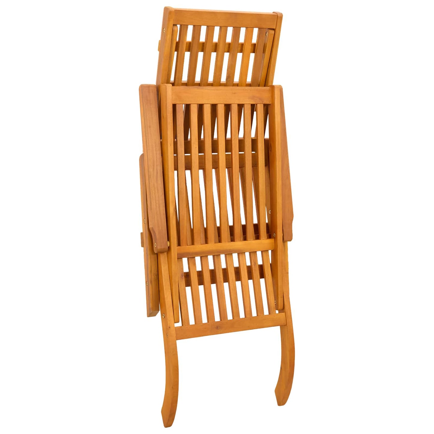 Reclining and Folding Sunlounger Folding 2 pcs Natural