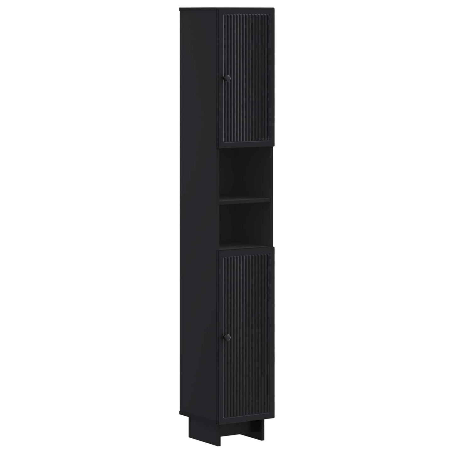 3 Piece Bathroom Cabinet Set EDE Black Engineered Wood