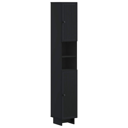 3 Piece Bathroom Cabinet Set EDE Black Engineered Wood