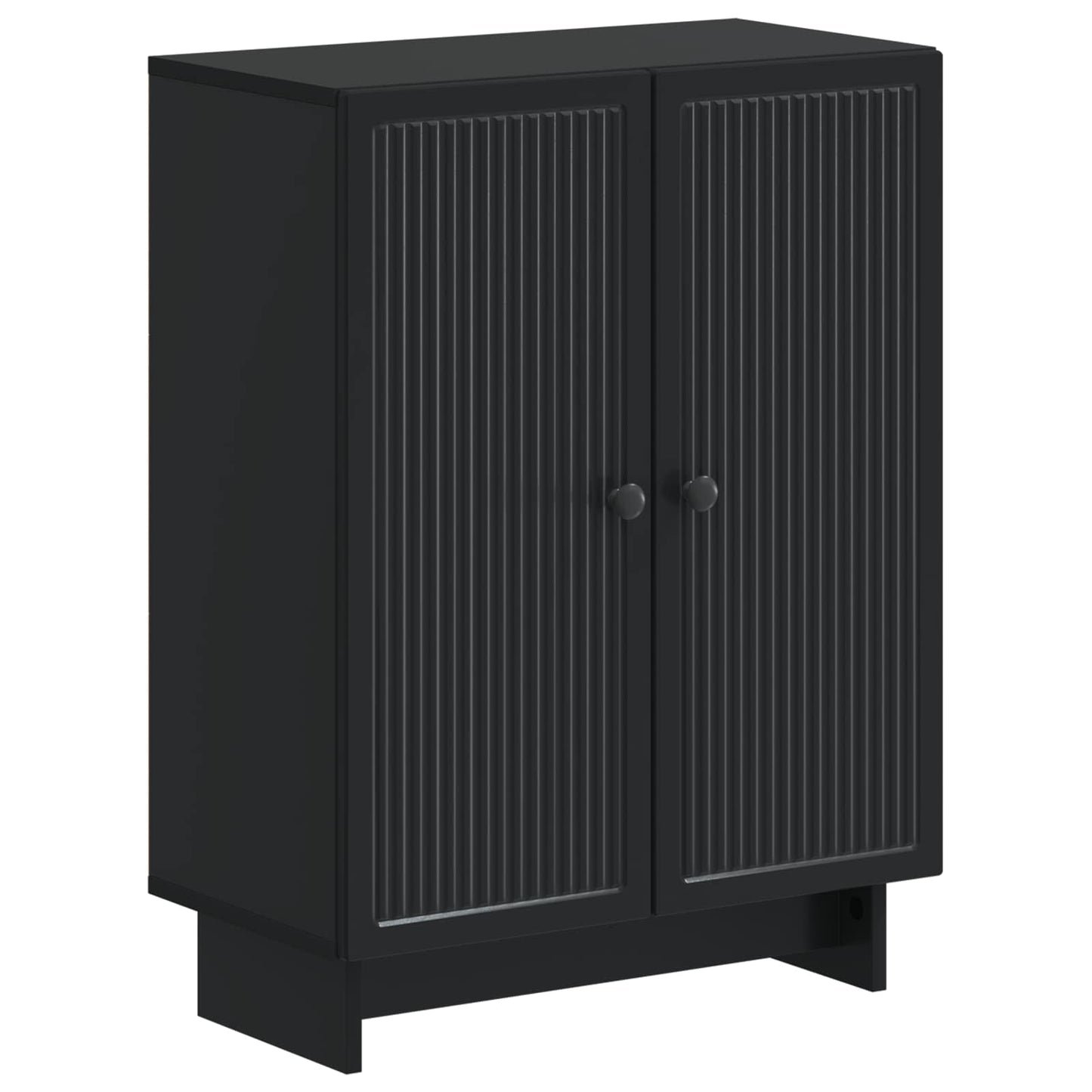 3 Piece Bathroom Cabinet Set EDE Black Engineered Wood