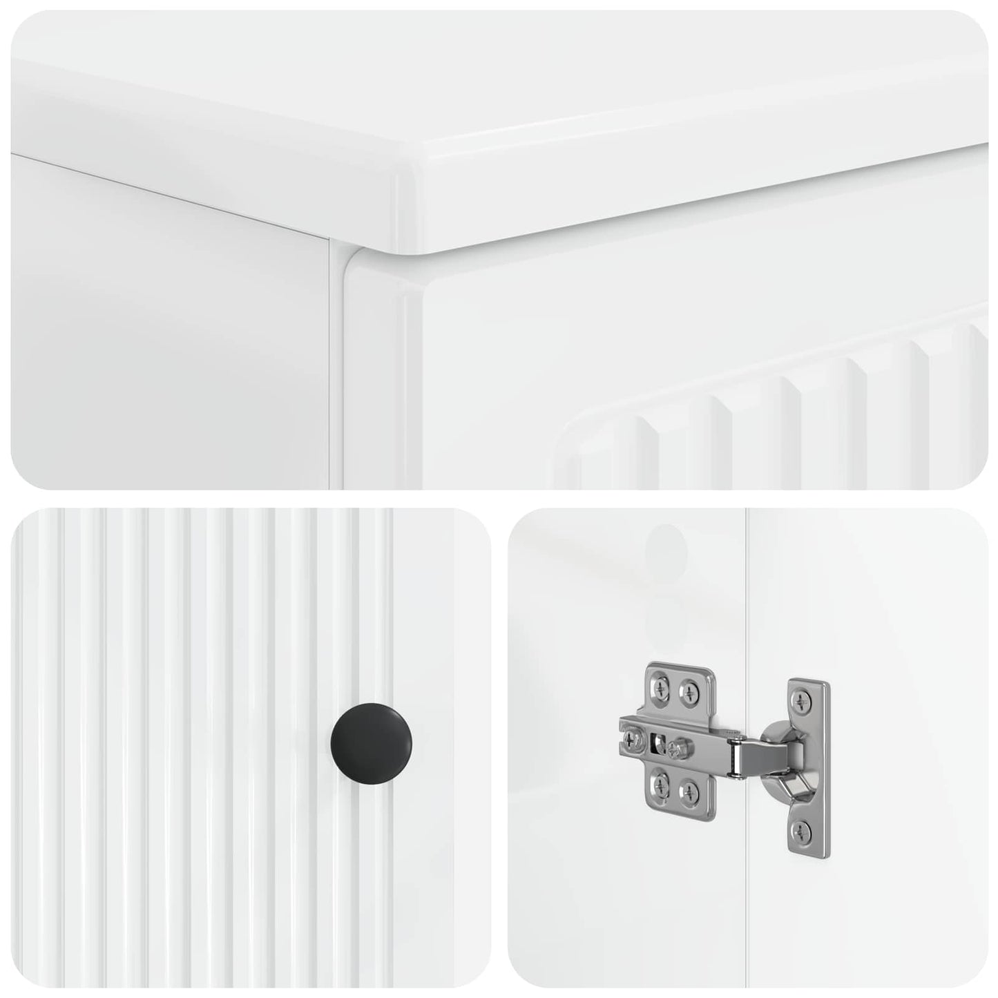 3 Piece Bathroom Cabinet Set EDE High Gloss White