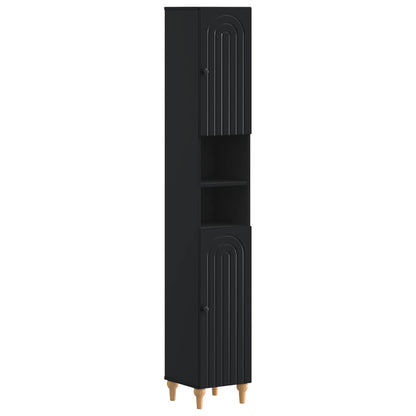 3 Piece Bathroom Cabinet Set ALKMAAR Black Engineered Wood